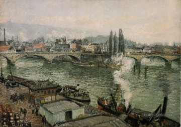 1896 Peintre - le pont corneille rouen temps gris 1896 Camille Pissarro